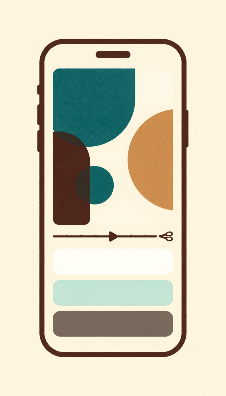 Illustration of a vertical short video with animated captions